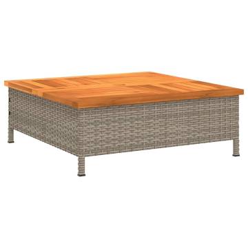 Garden Table Grey 70x70 cm | Rattan & Acacia Wood