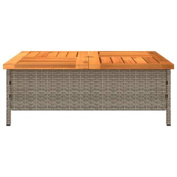 Garden Table Grey 70x70 cm | Rattan & Acacia Wood