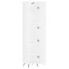 Stylish Highboard High Gloss White - 34.5x34x180 cm