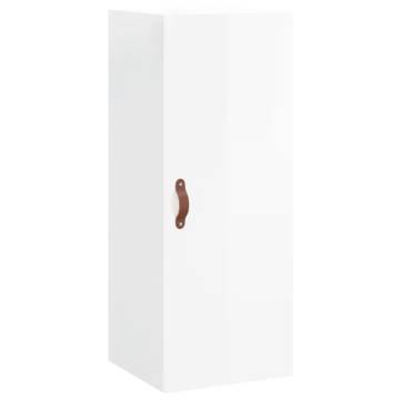 Stylish Highboard High Gloss White - 34.5x34x180 cm