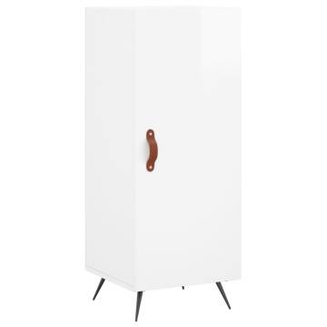 Stylish Highboard High Gloss White - 34.5x34x180 cm