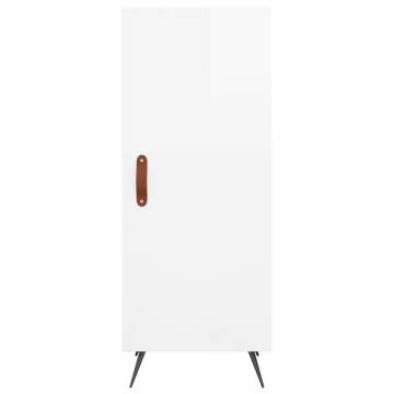 Stylish Highboard High Gloss White - 34.5x34x180 cm