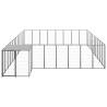 Durable Black Steel Dog Kennel - 25.41 m² Outdoor Space