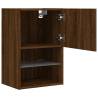 Stylish Brown Oak TV Cabinets with LED Lights - Set of 2