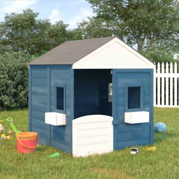 Solid Wood Fir Playhouse with Lockable Door & Flower Pots