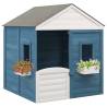 Solid Wood Fir Playhouse with Lockable Door & Flower Pots