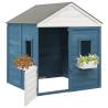 Solid Wood Fir Playhouse with Lockable Door & Flower Pots