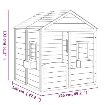 Solid Wood Fir Playhouse with Lockable Door & Flower Pots