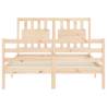 Solid Wood Bed Frame with Headboard 140x190 cm | HipoMarket