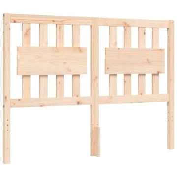 Solid Wood Bed Frame with Headboard 140x190 cm | HipoMarket