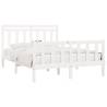 White Solid Wood Pine Bed Frame 140x200 cm - Classic Design