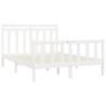 White Solid Wood Pine Bed Frame 140x200 cm - Classic Design