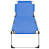 Extra High Folding Senior Sunbed - Comfortable & Stylish Blue