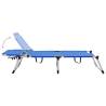 Extra High Folding Senior Sunbed - Comfortable & Stylish Blue