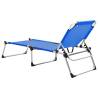 Extra High Folding Senior Sunbed - Comfortable & Stylish Blue