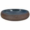 Chic Brown & Blue Oval Ceramic Basin - 59x40x15 cm