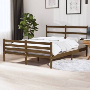 Honey Brown Solid Wood Bed Frame 150x200 cm King Size