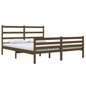 Honey Brown Solid Wood Bed Frame 150x200 cm King Size