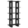 Stylish Black Book Cabinet & Room Divider - 80x30x160 cm