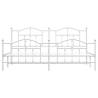 White Metal Bed Frame with Headboard & Footboard - 200x200 cm