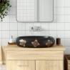 Elegant Black and Blue Oval Ceramic Countertop Basin | Hipomarket