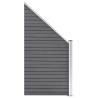 WPC Fence Set - 4 Square + 1 Slanted, Grey | Hipomarket UK