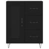 Stylish Highboard in Black - 69.5x34x180 cm Engineered Wood