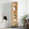 Highboard Sonoma Oak 34.5x34x180 cm Engineered Wood Colour sonoma oak Quantity in Package 1 Model 2 drawers 2 shelves 