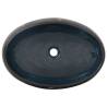 Elegant Black and Blue Oval Ceramic Countertop Basin | Hipomarket