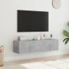 TV Wall Cabinets with LED Lights - 2 pcs Concrete Grey