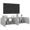 TV Wall Cabinets with LED Lights - 2 pcs Concrete Grey