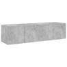 TV Wall Cabinets with LED Lights - 2 pcs Concrete Grey