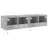 TV Wall Cabinets with LED Lights - 2 pcs Concrete Grey