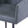 Stylish Grey Faux Suede Dining Chairs with Armrests - Set of 4