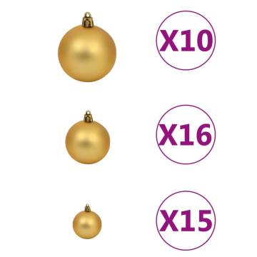 Nordmann Fir 210cm Artificial Christmas Tree LED & Ball Set