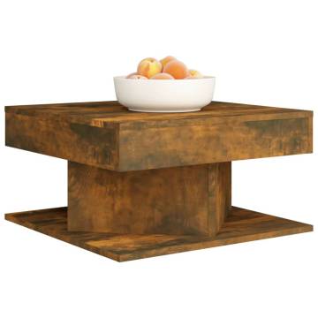 Elegant Smoked Oak Coffee Table - 57x57 cm | Hipo Market