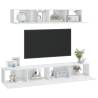 4 Piece High Gloss White TV Cabinet Set | Stylish Storage Solution