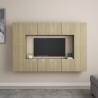 8 Piece TV Cabinet Set Sonoma Oak Engineered Wood Colour sonoma oak Quantity in Package 1 Width 60 cm 