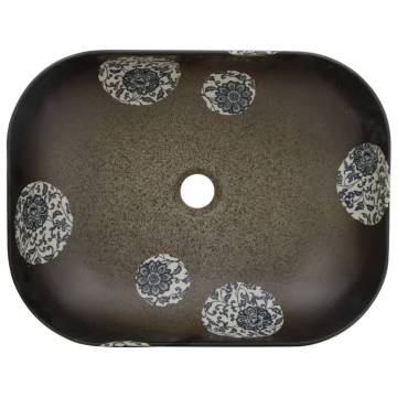 Multicolour Rectangular Countertop Basin - 48x37.5 cm Ceramic