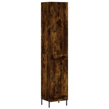 Elegant Highboard in Smoked Oak - 34.5x34x180 cm