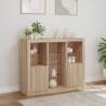 Stylish 3-Piece Sideboards with LED Lights - Sonoma Oak