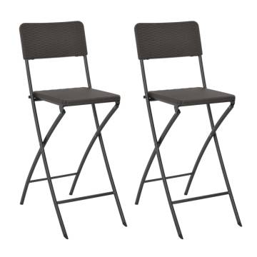 Folding Bar Chairs Set - 2pcs Rattan Look | Durable & Stylish