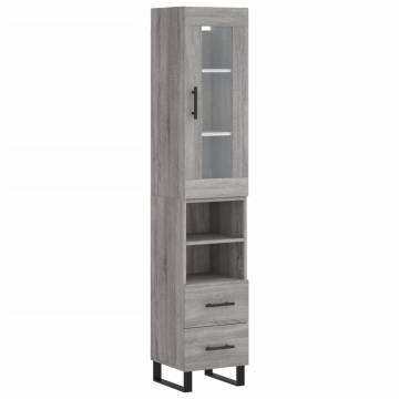 Stylish Highboard Grey Sonoma - Engineered Wood | Hipomarket