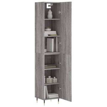 Stylish Grey Sonoma Highboard - 34.5x34x180 cm | HipoMarket