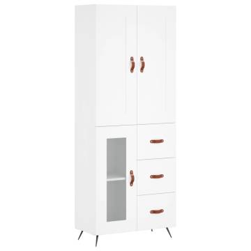 Stylish Highboard White - 69.5x34x180 cm Engineered Wood