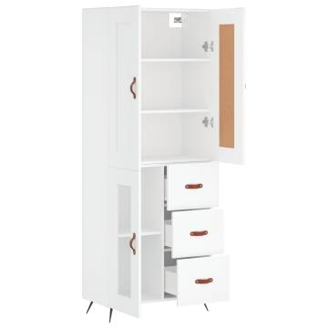 Stylish Highboard White - 69.5x34x180 cm Engineered Wood