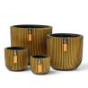 Capi 4 Piece Planter Set Groove Gold - Elevate Your Space