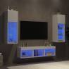 5 Piece TV Wall Units with LED White Engineered Wood Colour white Quantity in Package 5 