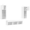 5 Piece LED TV Wall Units - White Engineered Wood | HipoMarket