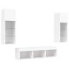 5 Piece LED TV Wall Units - White Engineered Wood | HipoMarket